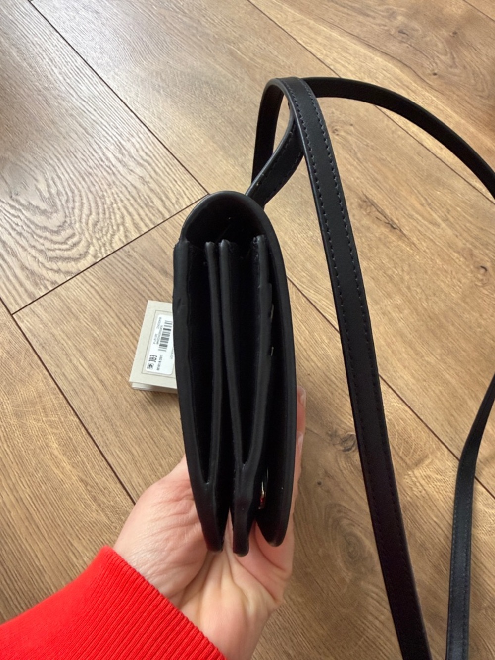 All Saints Black Leather Logo Crossbody - Picture 6 of 6